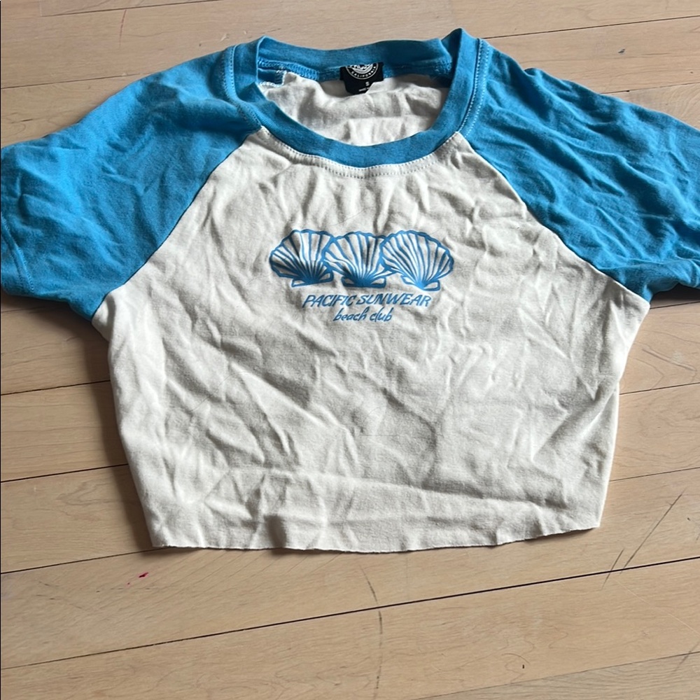 Blue and White Raglan Shirt